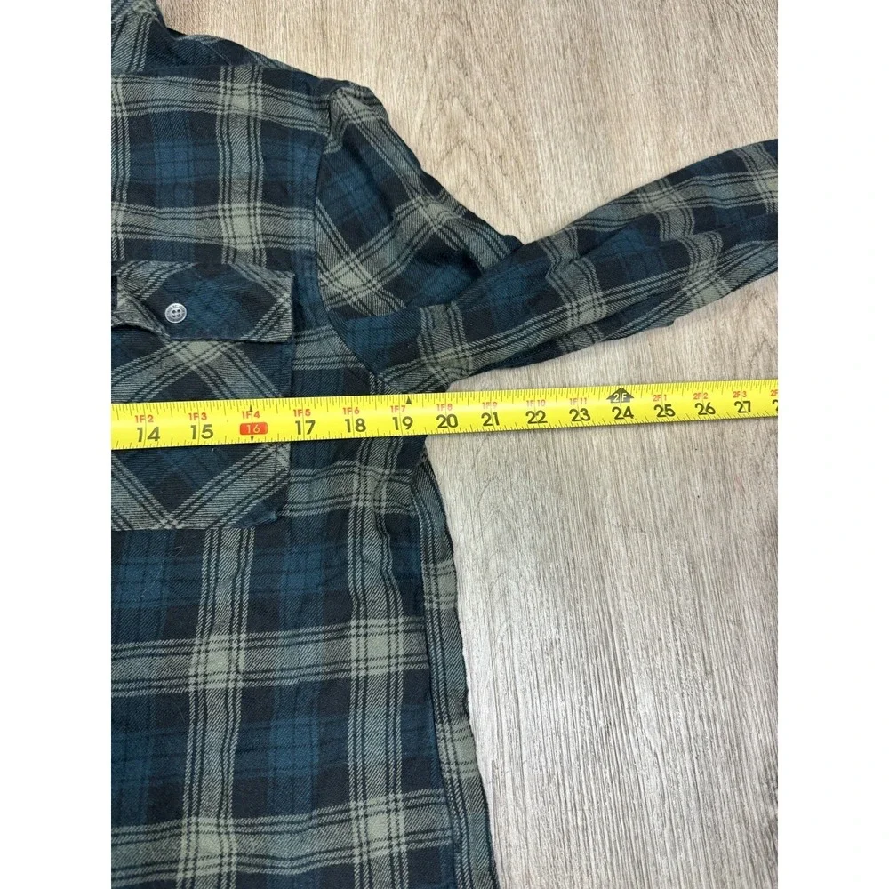 True Religion Mens Flannel Shirt Plaid Button‎ Down Long Sleeve Casual Medium
